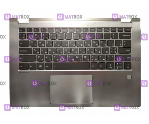 Оригинальная клавиатура для ноутбука Lenovo Yoga 530-14ARR, 530-14IKB series, ua, grey, серебристая передняя панель, подсветка, тачпад