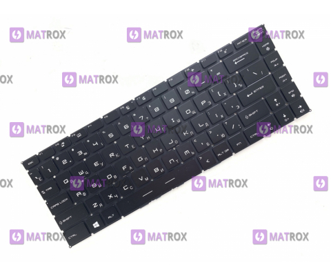 Оригинальная клавиатура для ноутбука MSI GF63, GF63 8RC, GF63 8RD series, rus, black, белая подсветка