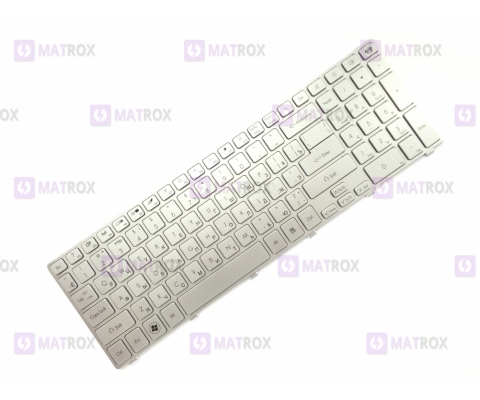 Оригинальная клавиатура для ноутбука Gateway NV55 series, rus, silver, silver frame