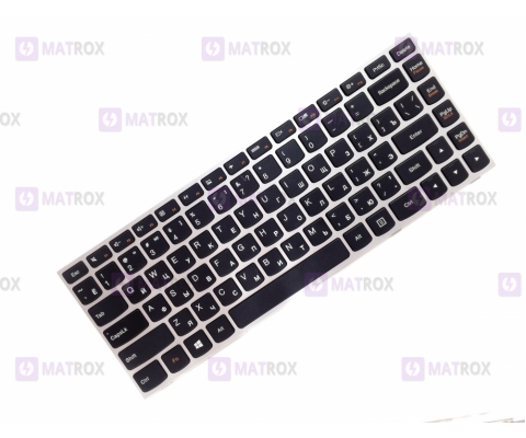 Оригинальная клавиатура для ноутбука Lenovo G40-30 series, ru, black, серебристая рамка