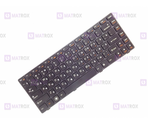 Оригинальная клавиатура для ноутбука Lenovo IdeaPad V370 series, rus, black, gray frame
