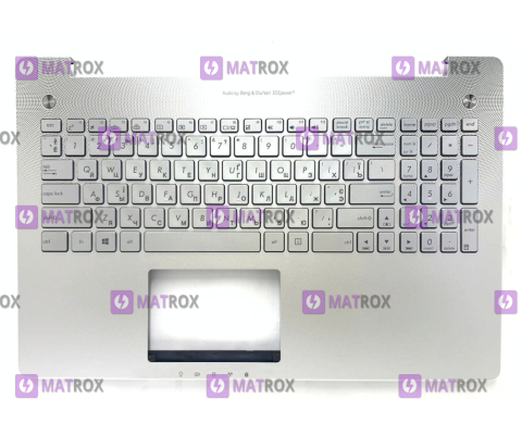 Оригинальная клавиатура для ноутбука Asus G550, N550, N750 series, передняя панель, rus, silver, подсветка
