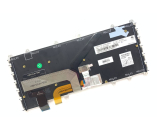 Оригінальна клавіатура для ноутбука Lenovo ThinkPad Yoga 260, ThinkPad Yoga 370 series, black, ru, срібна рамка, підсвічування