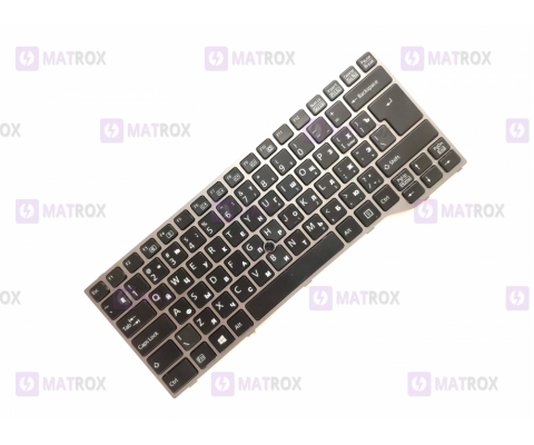Оригинальная клавиатура для ноутбука Fujitsu-Siemens LifeBook E743, E744, E733, E734, E736 series, ru, black, серая рамка, трекпоинт
